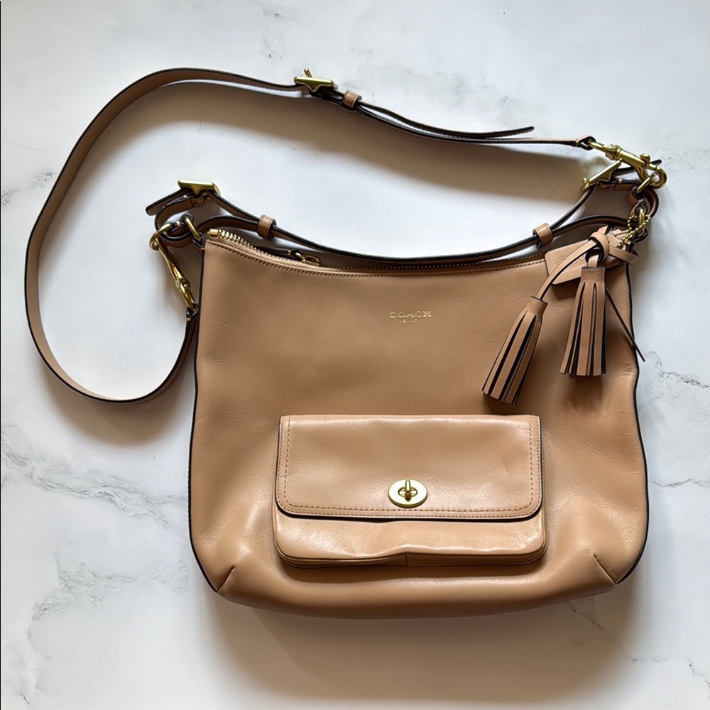 Coach Tan Leather Shoulder Bag
